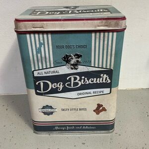 Vintage Style Dog Biscuits Tin – Retro Kitchen Storage Canister 🐾